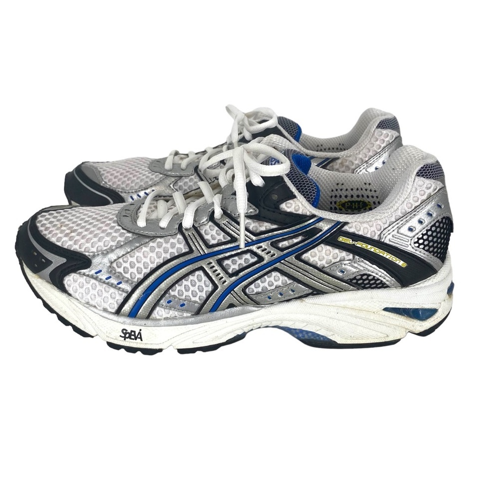 Asics White Silver Blue Women's Running Shoes